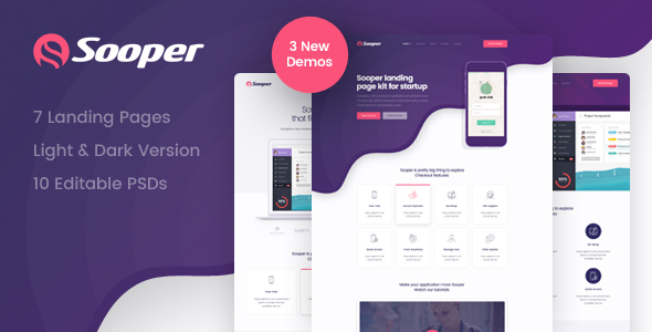Sooper - Mobile, Desktop, Web App Showcase Template