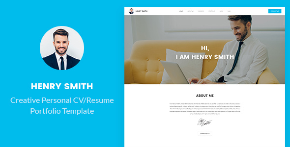 Henry Smith - Creative Personal CV/Resume Portfolio PSD Template
