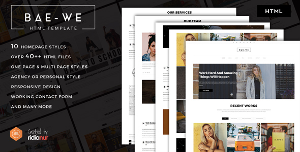 Baewe - Responsive One Page & Multi Page Portfolio Template