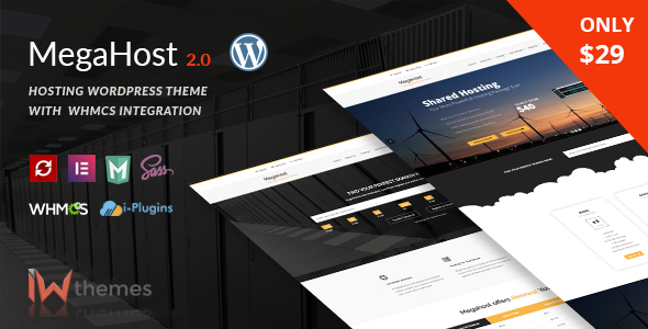 Megahost v2.0 - Hosting Wordpress Theme with WHMCS