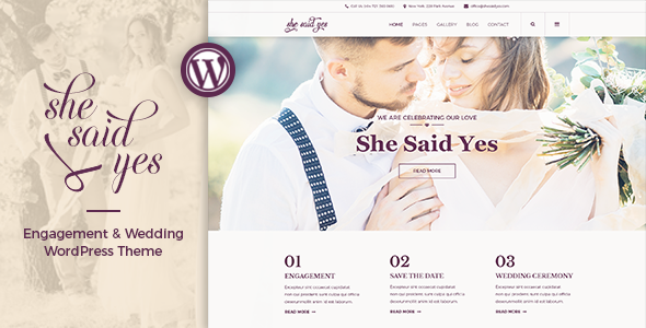 SheSaidYes v1.1.1 - Engagement & Wedding WordPress Theme