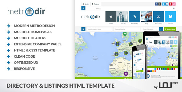 Metrodir - Directory & Listings HTML Template
