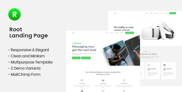 Root - Multi-use Landing Page Template