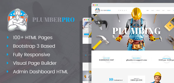 PlumberPro - Handyman/Plumber Service HTML Template