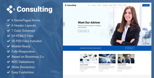 Consulting - Business, Finance, Broker, Advisor & Accounting HTML5 Template