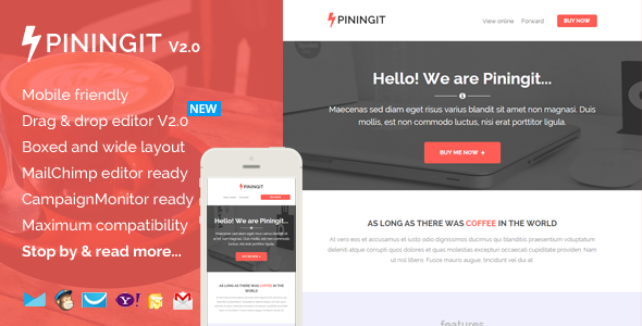 Piningit v2.0 - Responsive Email with Template Builder