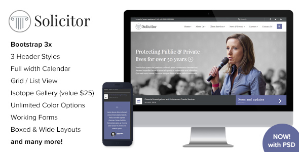 Solicitor - Law Business Responsive HTML5 Template