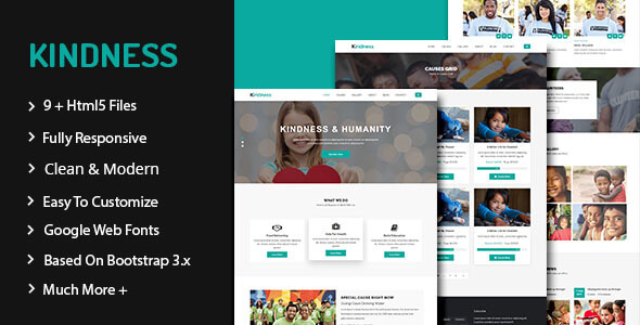 Kindness - Nonprofit, Crowdfunding & Charity HTML5 Template
