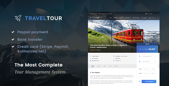Travel Tour 2.0.0 - Travel & Tour Booking Management System