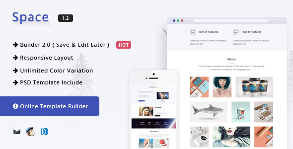 Space v1.2 - Responsive Email Template + Online Builder