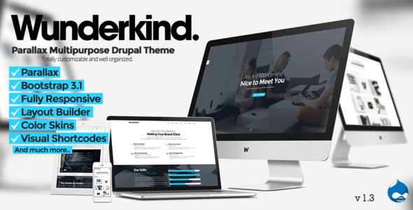Wunderkind v1.2.1 - One Page Parallax Drupal 7 Theme