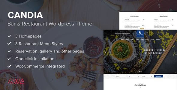 Candia v1.1.3 - Bar & Restaurant WordPress Theme