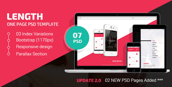 Length - One Page PSD Template