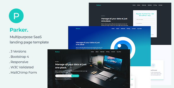Parker - Software and Startup Landing Page Template