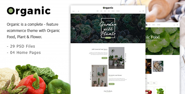 Organic - Responsive Organic Food & Store PSD Template
