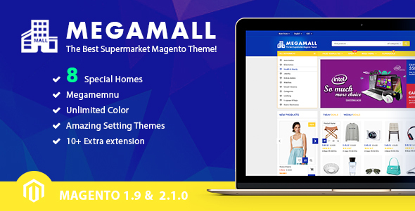 MegaMall - Multi-purpose & Supermarket Magento 1.9 & Magento 2.1 Theme