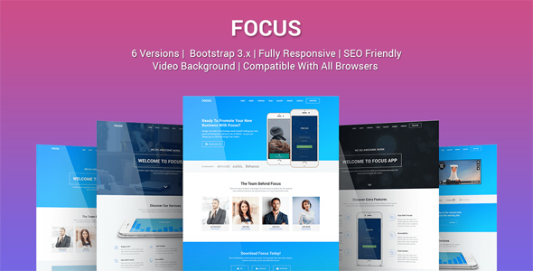 Focus - Multi Purpose App Landing Page Template