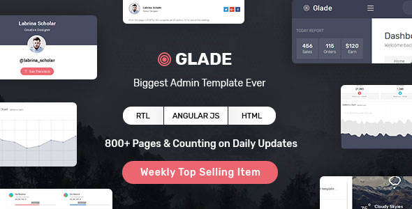 Glade - Admin Template with Angular & Bootstrap