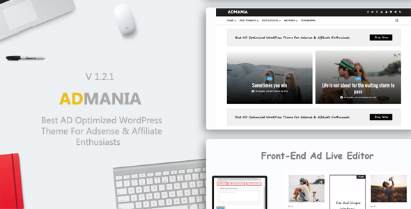 Admania v1.2.2 - Best AD Optimized WordPress Theme For Adsense & Affiliate Enthusiasts
