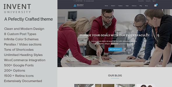 Invent v3.2 - Education Course College WordPress Theme