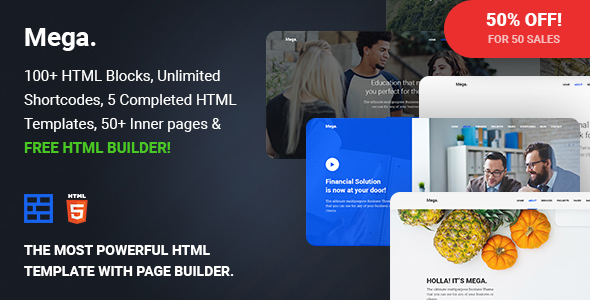 Mega - Multipurpose Responsive Template with Page Builder
