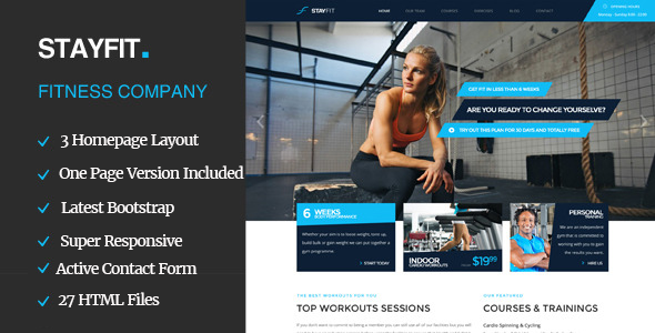 Stayfit - Sports, Health, Gym & Fitness HTML Template