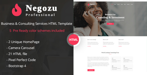 Negozu - Business and Consulting Services HTML Template