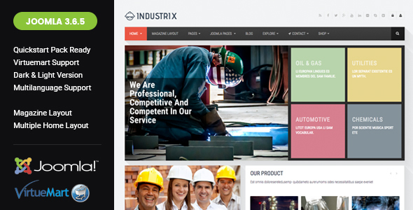 Industrix v1.3 - Joomla Responsive Business Template