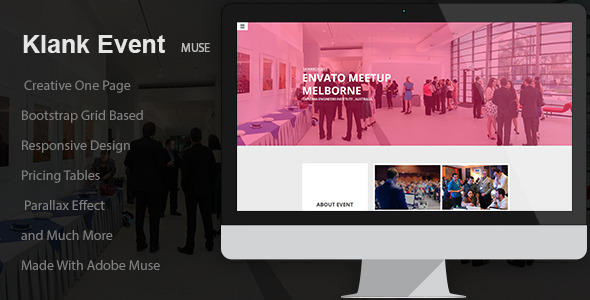 Klank Event | Event Landing Page Muse Template