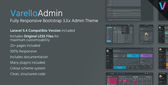 Varello Admin | Responsive Bootstrap Admin Template + Laravel 5.4 Starter Kit