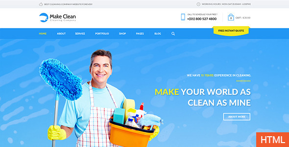 Make Clean - Cleaning Company HTML Template