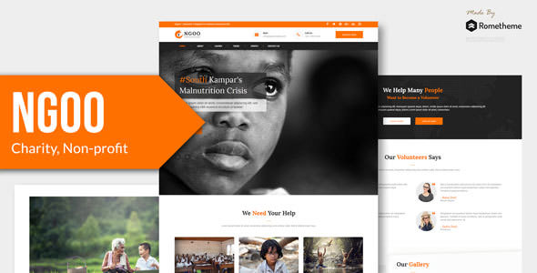 NGOO - Charity, Non-profit, and Fundraising PSD Template