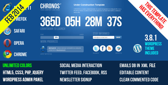 Chronos Under Construction Template v2.1 + WP Theme