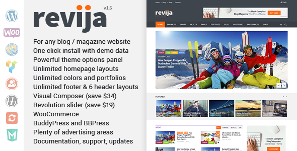 Revija v1.6 – Blog/Magazine WordPress Theme