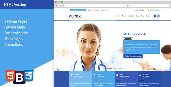 CLINIX - Medical HTML Template