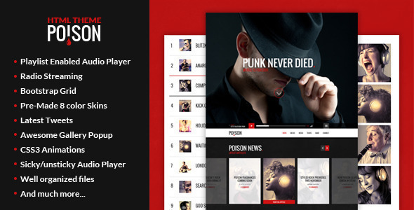 Poison v1.2.1 - Music HTML One Page Template
