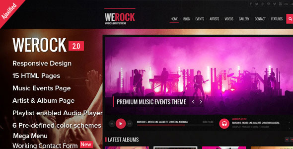 WeRock v2.0 - Ajax Music Radio Streaming & Event HTML Template