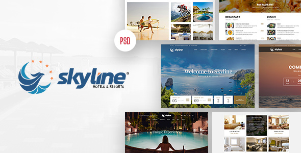 SkyLine - Hotel Booking PSD & Sketch Template
