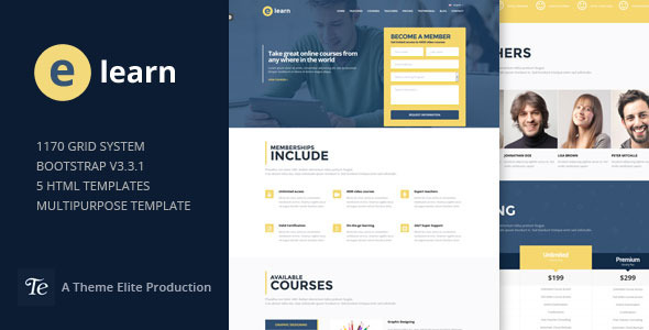 e-Learn - Onepage Bootstrap Education HTML