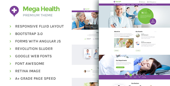 Mega Health - Health and Medical Centers HTML5 Template