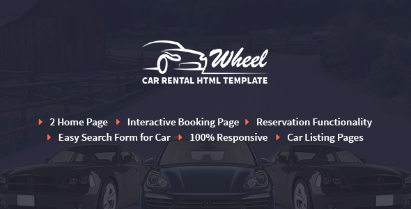 Wheel - Car Rental & Booking Responsive and Modern HTML5
