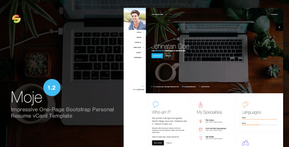 Moje v1.2 - Responsive Bootstrap Personal Resume vCard HTML/CSS Theme