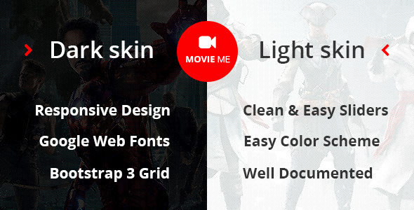 Movie Me - Cinema/Movie Bootstrap 3 HTML Template