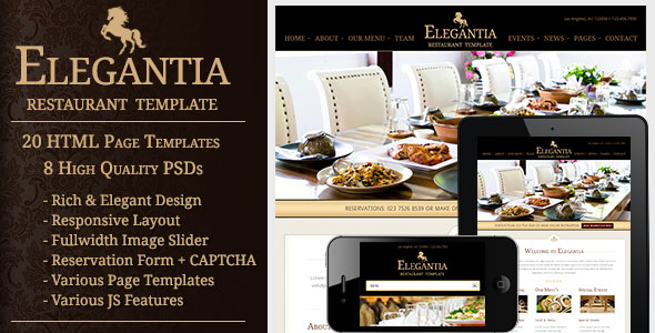 Elegantia - Restaurant and Cafe HTML Template